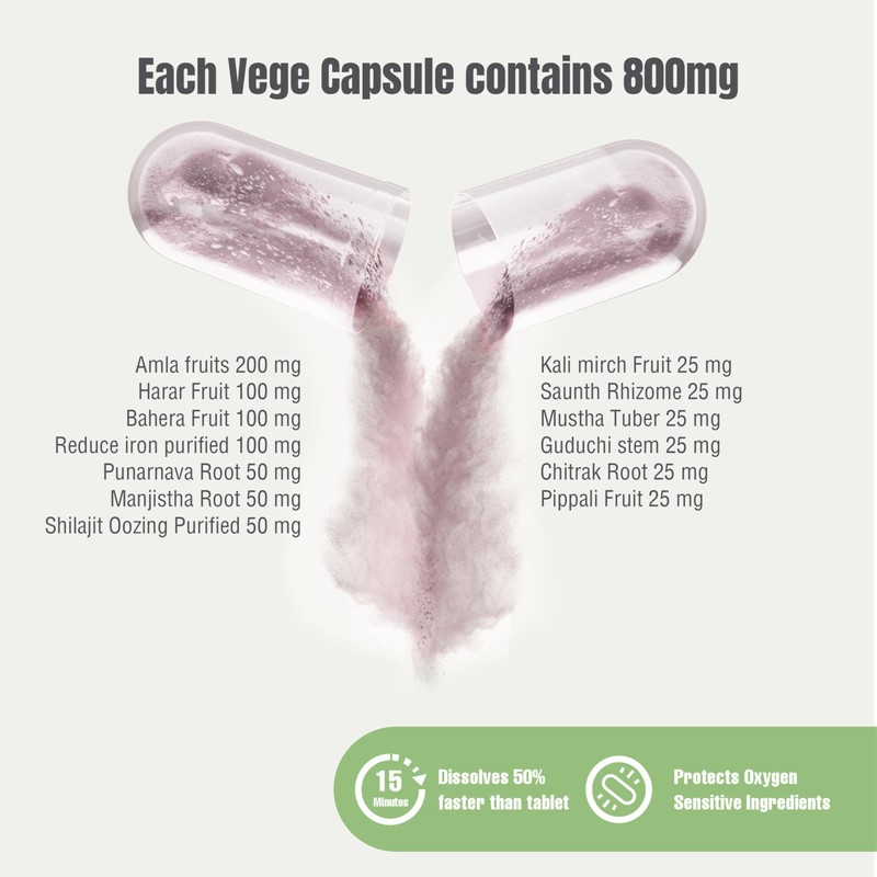 Herbsforever Iron Plus Capsules Supplement Promotes Iron Level 60 Capsules