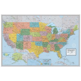 Laminated United States Voyager Map Poster | America-First Edition | Includes Gulf of America & Mount McKinley | The Most Legible Location Labels | 36” x 24” | Shipped Rolled in a Tube, Not Folded | Made in the USA