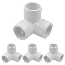 LifCratms 1/2" 3 Way PVC Elbow Fittings - Green Furniture Grade Pipe Connector for DIY PVC Shelf Furniture, Greenhouse Tent Pipe Frame - Pack of 4