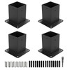 ZEKOO 4x4 Post Base 4Pcs Post Anchor (Inner Size 3.6"x3.6")
