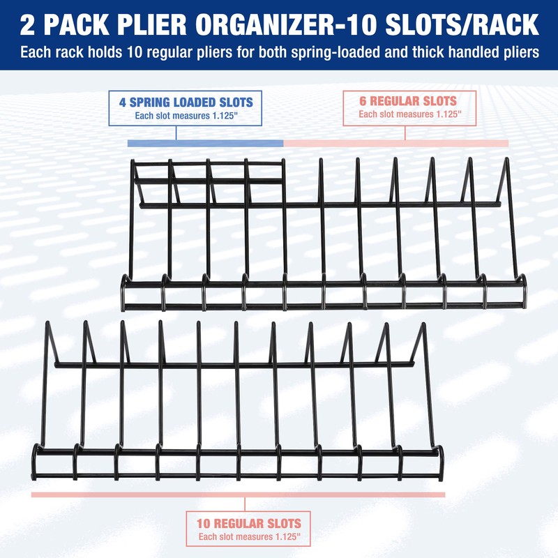 WORKPRO 2-Pack Plier Organizer Rack, Pliers Holder and Cutter Organizers,