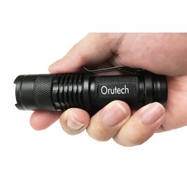 Orutech ca100100a31n0 Ultra Compact LED Handy Light, Mini Flashlight for Easy Carry, Ultra Bright CREE Chip, Waterproof, Zoom Focus Function, Set of 3, Black