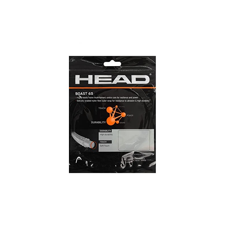 Head Boast 65 Badminton Racquet Nylon String, Yellow, 10 m