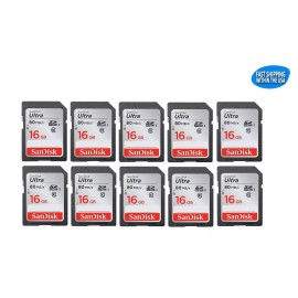 SanDisk 16GB Sandisk Ultra SD cards 10 pack for Digital Camera / Trail Camera / Computer