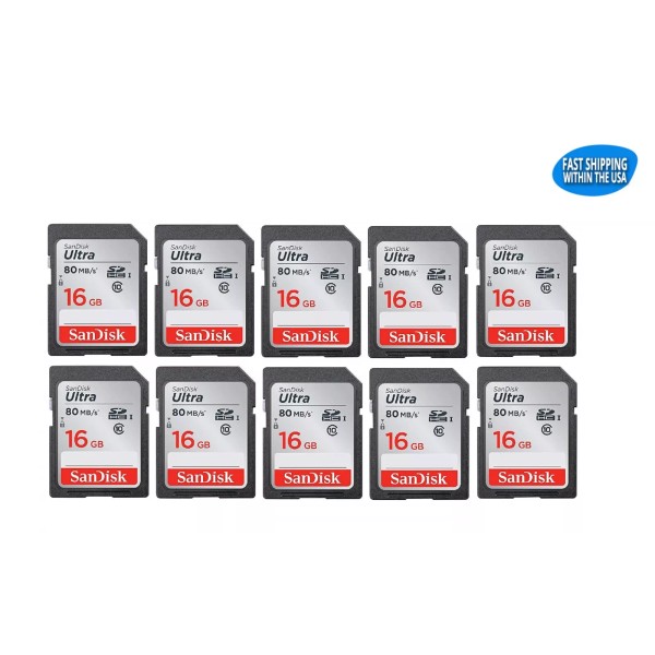 SanDisk 16GB Sandisk Ultra SD cards 10 pack for Digital