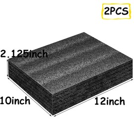 Aisetmoon 2 Pcs Polyethylene Foam Sheets 12 x 10 x 2.125 Inch Cuttable Black Packing Foam Inserts Foam Sheet Crafts Foam Pad Shock-Absorption Sponge Paddings for Camera Storage