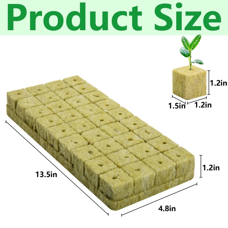 36Pcs Rockwool Grow Cubes - 1.5×1.2×1.2Inch Stonewool Starter Plugs for
