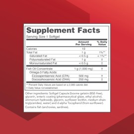 Protocol Ultra Omega-3-500mg EPA & 250mg DHA - Fish Oil for Brain Support, Heart & Nervous System Health* - EPA DHA Omega Supplement - Non-GMO & Halal - 180 Softgels