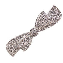 Rhinestone Weeding Hair Clip Barrette Crystal Bow Hair Clip Barrette Rhinestones Barrettes Bridal Headpieces Decorative Head Clip Headwear Bridal Hair Accessories for Women (Silvery, One Size)