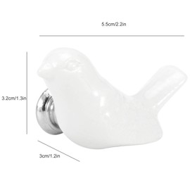 Tissting 4 Pack Bird Shape Ceramic Knobs, Elegant Bird Shape Ceramic Knobs, Kitchen Cabinet Hardware, DIY Door Drawer Cupboard Pull Handle, Furniture Accessories (White)