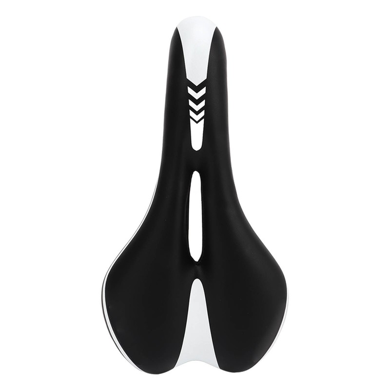 Silicone Bike Saddle Breathable Shock Absorption Black White Mountain Bike