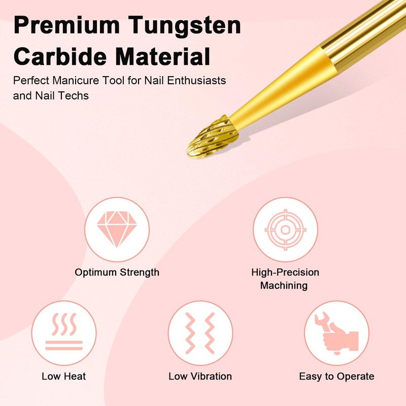 CGBE Nail Cutter Attachments, Tungsten Carbide Nail Cutter Bits Flame