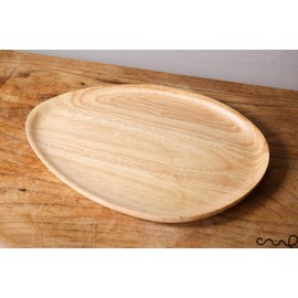 redchocol8® Handcrafted Triangle Wooden Tray Egg Shaped Plate Dish Gift Food Server 30cm