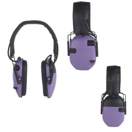 Electronic Shooting Ear Protection for Shooting Range with Sound Amplification Noise Reduction Hearing Protection Earmuffs (Purple)