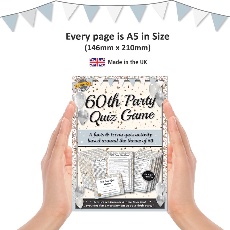60th Party Quiz Game | A fun, entertaining party activity