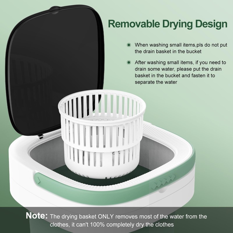 Portable Washing Machine, 12L Upgraded Mini Washing Machine With Spin