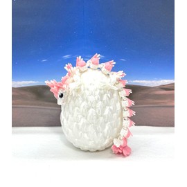 3D Printed Baby Dragon with Dragon Egg, Articulated Clover Crystal Easter Gemstone Orchid Rose Sushi Woodland Dragon White and Blue Dragon, Fidget Toy for Autism ADHD BD007WP (Sushi Dragon)