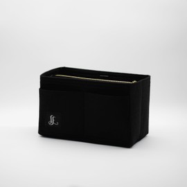 Luxoria Fashion Black Tote Bag Organiser Insert, Felt Handbag Organiser Insert with Multiple Compartments and Zips, Tote Bag Insert, Sturdy Bag Organiser with Key Chain for Tote Bag