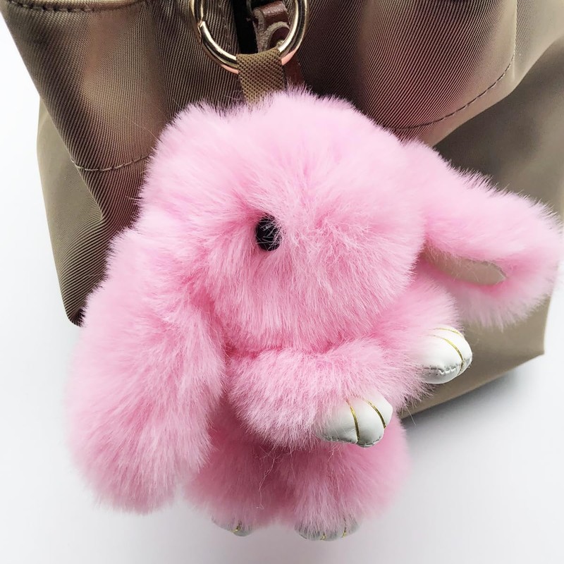 Sqzrpomddy Keychain, Keychain, Cute, Rabbit, Fluffy, Keyring, Bag Hanging Decoration,
