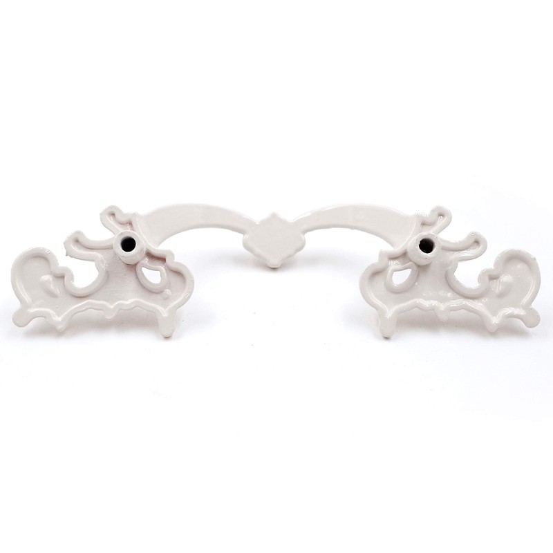 JETLAND French Provincial Drawer Pulls - 6-Pack, Ivory White, 3"