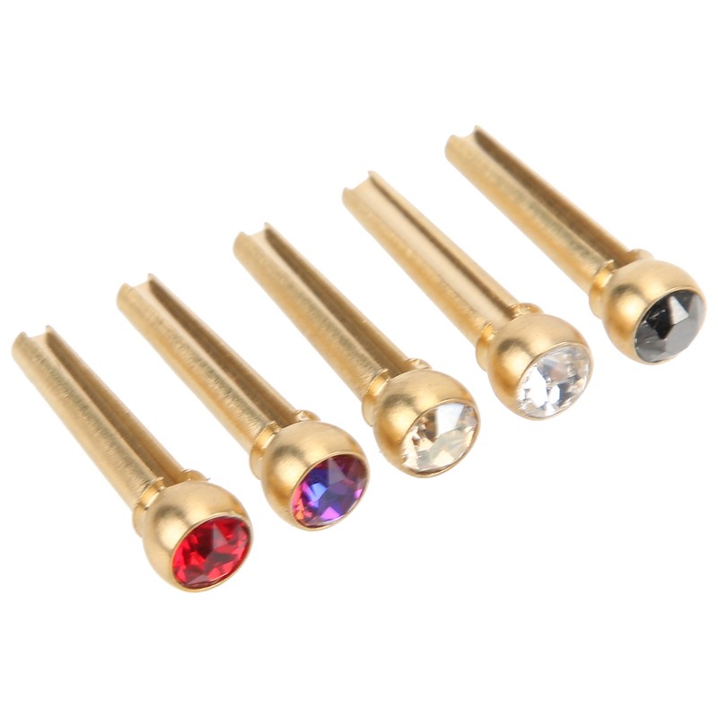 5Pcs Guitar Bridge Pin String Peg Brass Endpin Accessory Replacement