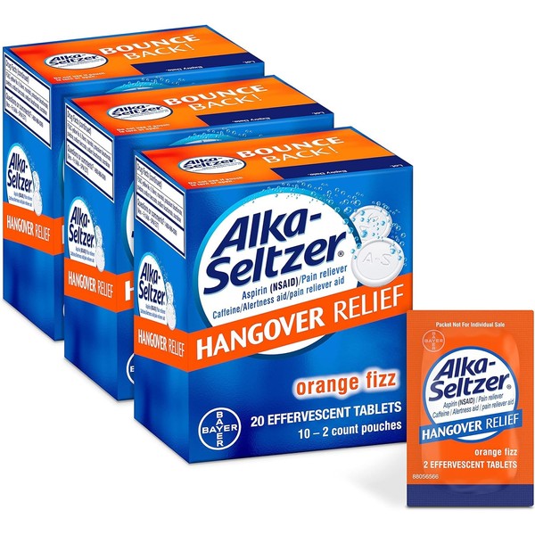 Alka-Seltzer Hangover Relief Tablets, Fast Relief in 15 Mins - 60 Count Bachelorette & Bachelor Party Packs
