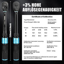 Shall 15-Piece 1/4" Torque Wrench Set, (2-25Nm) Dual Direction Adjustable 72 Tooth for Bike and Motorcycle Maintenance,with Extension Pole and Storage Box