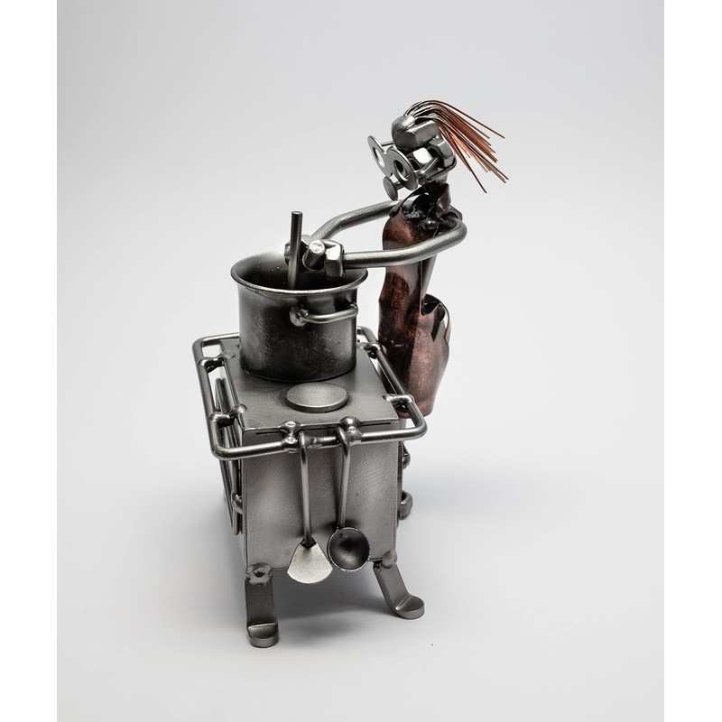 STEEMO Screw Man Chef Cooking Kitchen Gift Metal Art Decoration