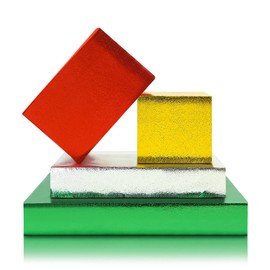 Solid Color Wrapping Paper Metallic Neutral, Gold/Silver/Red/Green Vibrant Color Grainy Gift Wrap Paper 4 Sheets for Scrapbook Birthdays Anniversary Christmas Holiday All-Occasion Gift Packing