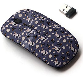 CJCBROES 2.4G Wireless Mouse with Cute Pattern Design for All Laptops and Desktops with Nano Receiver - Cute Rabbit
