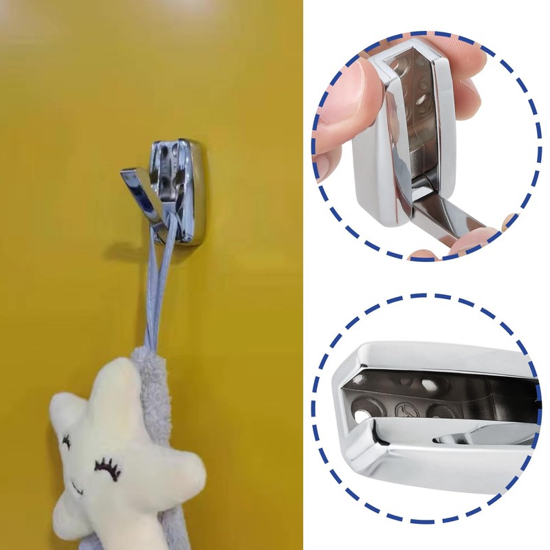 SG Store 2pcs Zinc Alloy Hideaway Hook Folding Coat Hooks