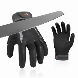 Vgo... NGG X1 1 Pair Seamless Work Gloves, Safety Gloves, Mechanic's Gloves, Anti-Cut Palm, HPPE Anti-Cut Liner, EN388 Level C, ANSI Level A3 (TP1112HYA3)
