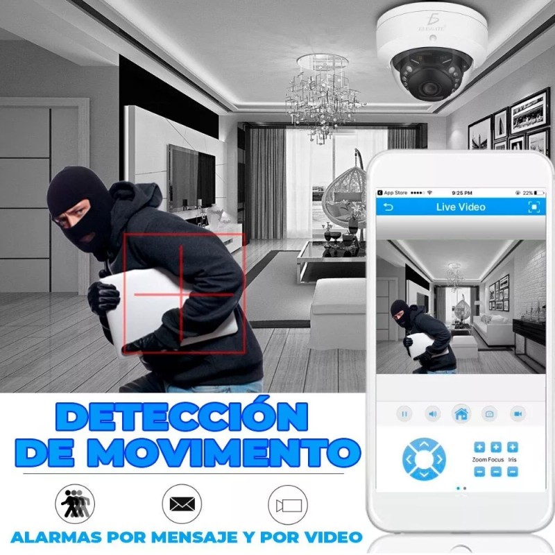 EGTMA Cámara Inalámbrica Ip Domo 4mp Con App Infrarrojos Hd