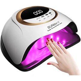 Lámpara de Uñas, UV/LED Secador de Uñas de 280W, Lámpara UV para Uñas con 45 Luces, Lámpara de Uñas para Esmalte de Gel con 4 Ajustes de Temporizador, Función de Temporizador de Memoria y Pausa