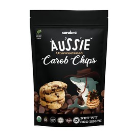 CAROBME Aussie Organic Unsweetened Carob Chips 8 oz | Vegan Soy Free Gluten-Free | Healthy Caffeine Free | Chocolate Substitute for Baking and Snacks