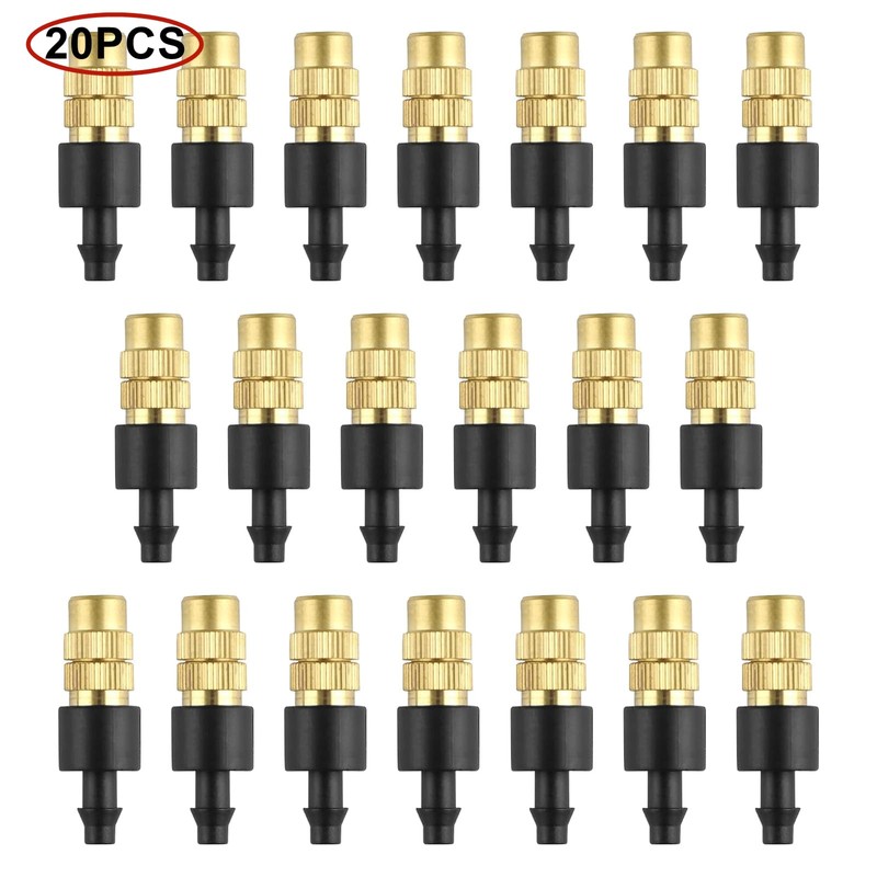 HUAZIZ Pack of 20 Brass Irrigation Nozzles, 4/7 mm Atomising