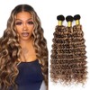 P427 Human Hair Bundles Honey Blonde Deep Wave Bundle Ombre