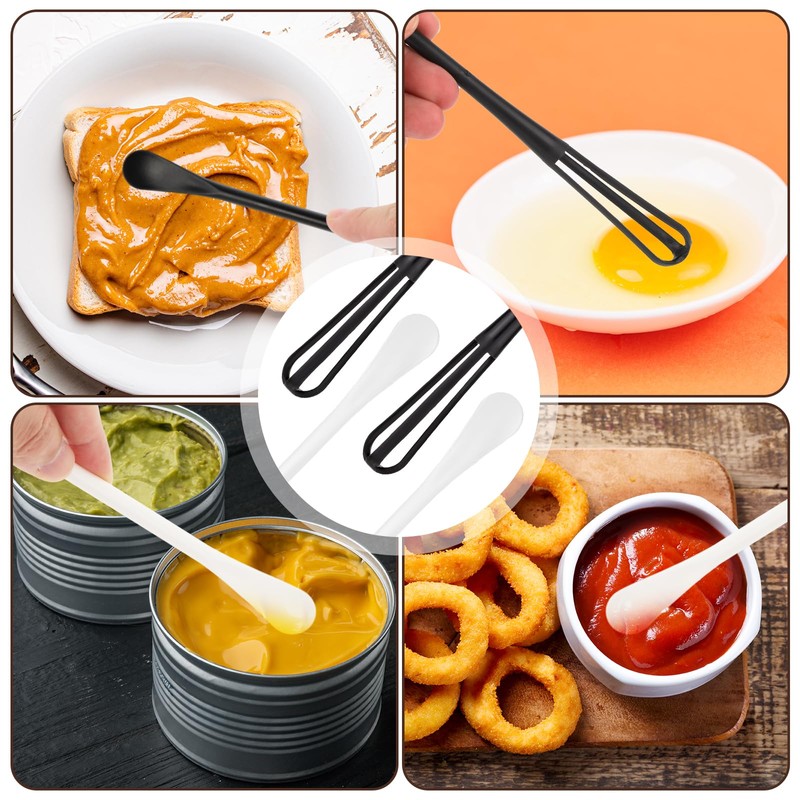 6pcs Mini Whisks, Multifunctional Small Whisks for Cooking with Ergonomic