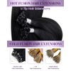 LaaVoo Real Hair Bondings Black 60 cm Bonding Extensions Black