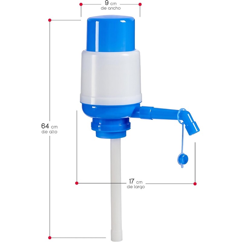 Dispenser di acqua fredda per caraffe con tappo antigocciola/pompa manuale