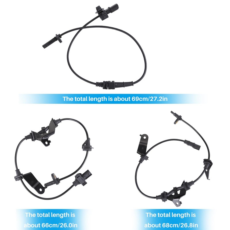 Vorally 4pcs ABS Wheel Speed Sensor Set Front Rear Left