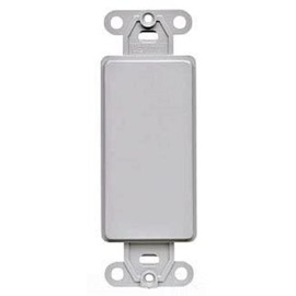 Leviton Decora Plastic Adapter Plate, Blank, No Hole, With-Ears, and Two, Mounting Screws, 80414-GY, Gray