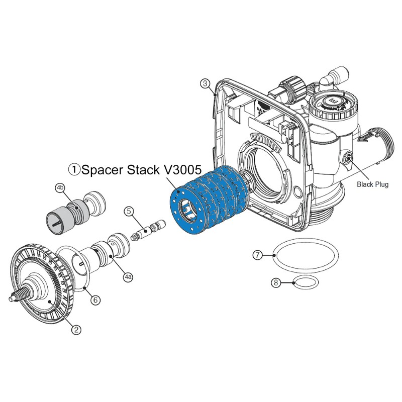 Upgraded Spacer Stack Assembly V3005 for Water Supply Clack WS1