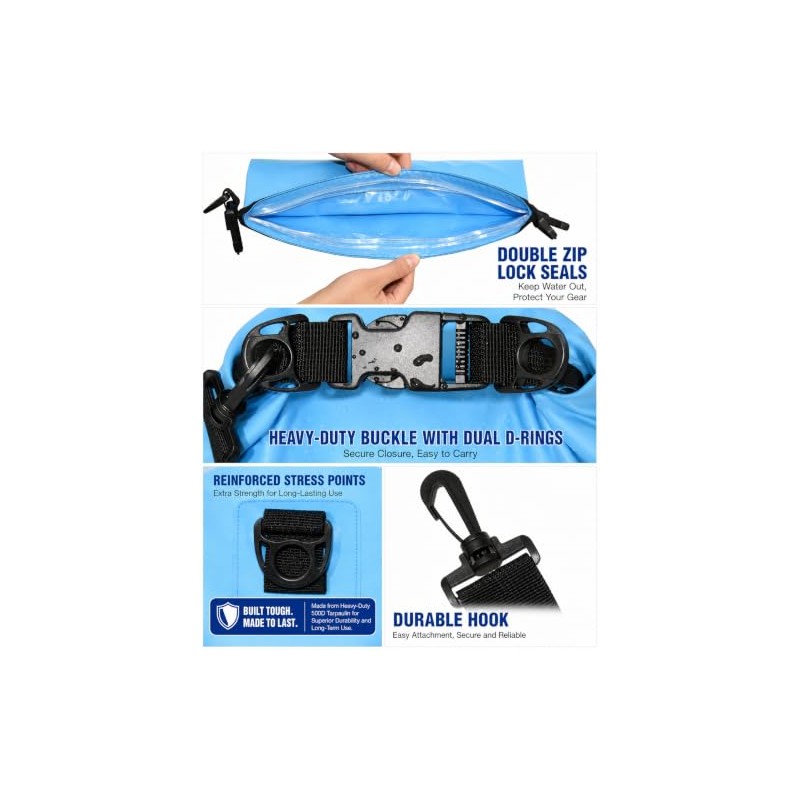Freegrace - Juego de 3 bolsas secas impermeables - Saco