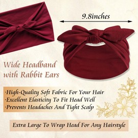 STGDAK Wide Headbands for Women Stretchy Bow Headband Cute Headwraps Twisted Knot Bandana Headbands Non Slip Turban Workout Yoga Hairbands Stylish Boho Headband Vintage Hair Accessories