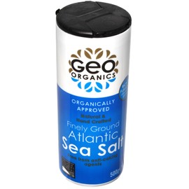 Geo Organics Atlantic Sea Salt Shaker 500g (Pack of 1) | Organically Approved Fine Sea Salt | Natural & Hand Crafted | Additive-Free, Non-GMO, Gluten-Free, Vegan | Free From Anti-Caking Agents