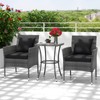 Tangkula 3-Piece Patio Furniture Set, PE Wicker Conversation Bistro Set