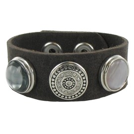 Quiges Women's Click Button 18 mm Chunk Silver-Plated Shell Fossil for Press Stud Accessories