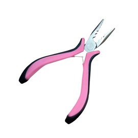 Hair Extension Pliers for Professional Use, Mini Pliers Precision Tool for Installing and Removing Hair Extensions, Ergonomic Handle, Stainless Stee (Pink)