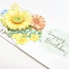 Sanrio FA21-1 P 1721 Yellow Standard Birthday Card Semi-Stereoscopic Flower